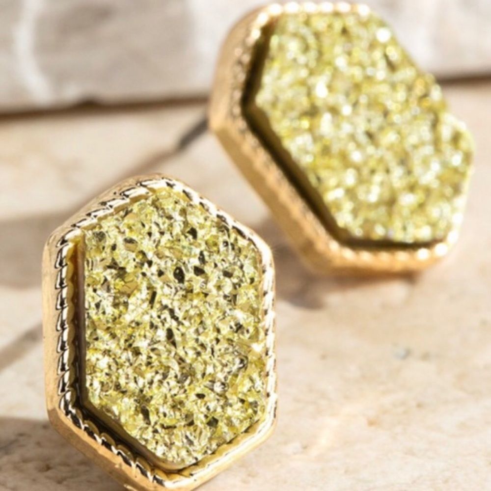 Women’s Gold Druzy Earrings
